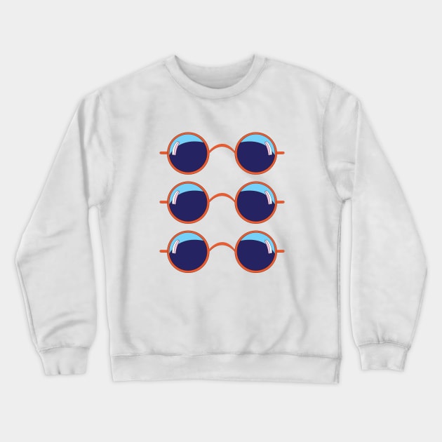 Orange and Blue Sunnies 02 Crewneck Sweatshirt by Julia Newman Studio